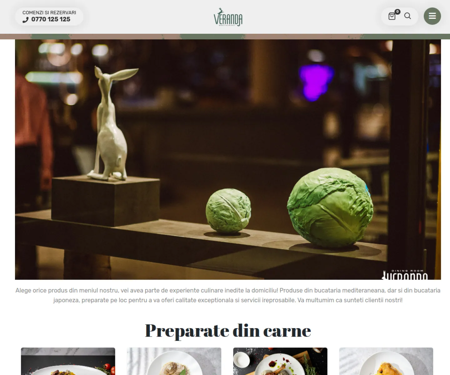 Captură a paginii principale Veranda Restaurant